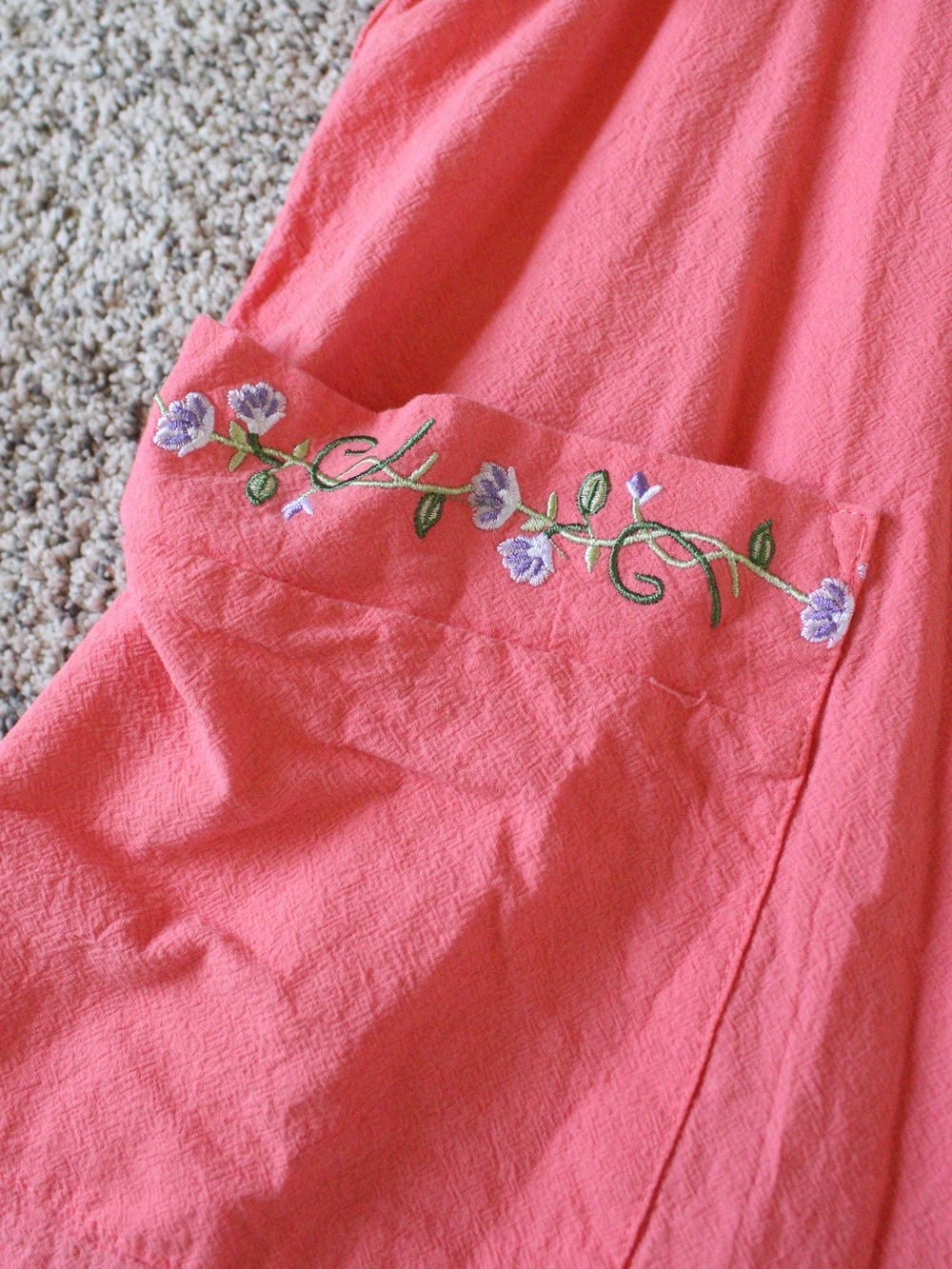 Blair Coral Pink Embroidered Dress - Picture 3 of 4